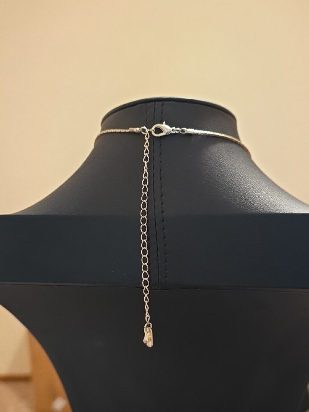 Floral Leaf Drop Necklace in Silver and Black - Picture 8 of 9